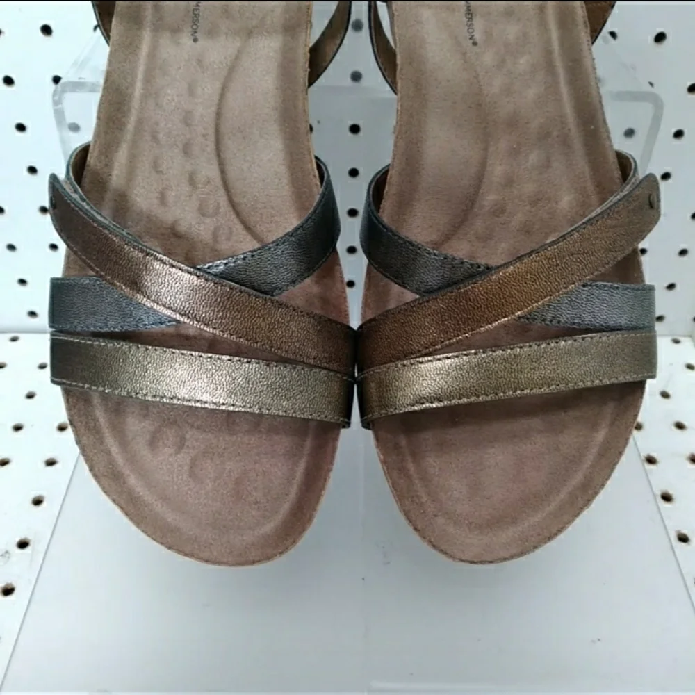 Ros Hommerson | Multi Leather Sandals | Women's Cork-wrapped Flat Wedge Strappy